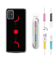 Samsung a71 A72 A73 A7 A9 2018 C7 C9 Kılıf Kablo Koruma Spiral Silikon Red Moon 1710