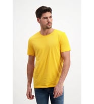 Sarı Erkek Yıkamalı Basic T-shirt