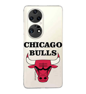 Huawei P50 Pro Uyumlu Kapak Chicago Bulls Tasarımlı Şeffaf Silikon Kılıf