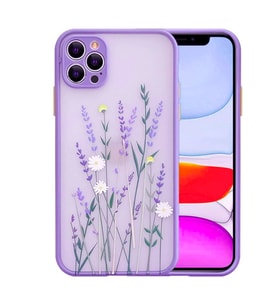 iPhone 12 Pro Max 6.7inç Kamera Korumalı Çiçek Desenli Silikon Kılıf (Çiçek Motifli)