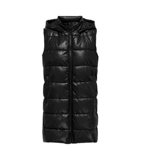 Only Onlnewanja Faux Leather Kadın Yelek (Siyah)