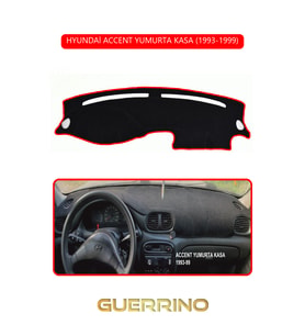 HYUNDAİ ACCENT YUMURTA KASA 1993-1999TORPİDO KORUMA HALISI KIRMIZI KENAR