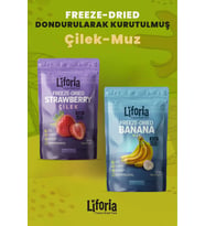 2’li Dondurularak Kurutulmuş Kuru Meyve - Sağlıklı Atıştırmalık - Çilek Ve Muz Kurusu Freeze Dried