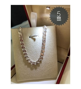 Gümüş Kolye - 5mm Nano Italy 925 Gümüş Zincir • Işıklı Kutuda Sevgiliye • Eşe • Babaya Hediye Kolye