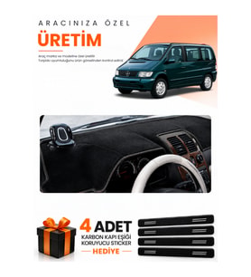MERCEDES VITO W638 (1996-2003) Uyumlu Torpido Koruma Örtüsü Oto Kılıfı - Siyah