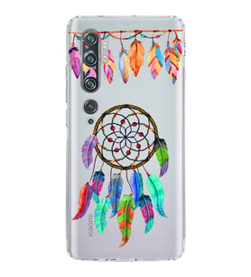 PrintiFy Xiaomi Mi Note 10 ile Uyumlu Nazar Boncuğu 6 Baskılı Kamera Korumalı Şeffaf Silikon Kılıf