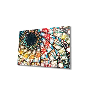 Miyrem Glasses Collection -A1^#  Renkli Soyut Cam Tablo (Çok Renkli)