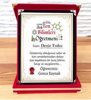 Fen Bilimleri Öğretmenine Plaket (STD)