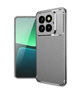 Newface Xiaomi Mi 14T Pro Kılıf Auto Focus Karbon Kapak - Gri