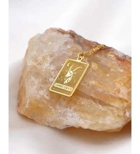 Kişiye Özel 925 Ayar Gümüş Tasarım Oğlak Burcu Kolye (Gold)