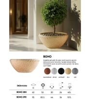 BOSTANN DEKORATİF SAKSI - BOHO 280 - 40 LİTRE (Bej)
