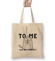 Funny Cat Tto Me You Are Ppurrfect Bez Çanta Uzun Saplı