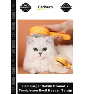 #Petshop Kedi Köpek Tüy Toplama Masaj Hamburger Şekilli Otomatik Temizlenen Evcil Hayvan Tarağı