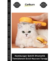 #Petshop Kedi Köpek Tüy Toplama Masaj Hamburger Şekilli Otomatik Temizlenen Evcil Hayvan Tarağı
