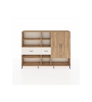 Arges Dolap 10 Raflı 2 Çekmeceli 2 Kapaklı 220x30x163 Çam-Çam/Aytaşı
