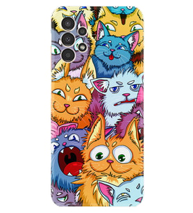Samsung Galaxy M14 Kılıf Silikon Desen Özel Seri Kediler 1723