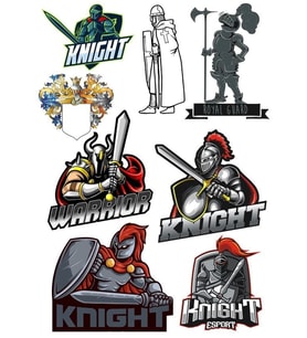 Knight Şövalye Sticker Set-1 8 Parça Telefon, Tablet, Defter, Laptop Sticker
