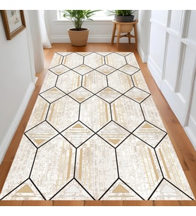 Eliana Home Dijital Baskı Yıkanabilir Kaymaz Taban Salon Halısı Ve Yolluk LNA0872-FNL82 (Sarı)