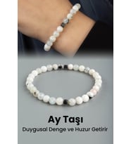 Ay Taşı Doğal Taş Küre Kesim 6mm Bileklik
