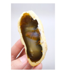 Bal Dendritik Opal Dilimi - Kehribar Sarısı Anadolu Opal Numune, 92g