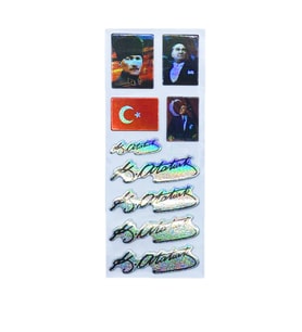 Sticker Kabartmalı Stiker Defter, Planlayıcı Etiket Atatürk İmza (cb346) 16x7 cm