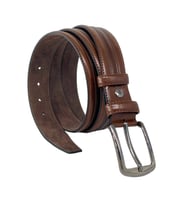 Kahverengi Suni Deri Desenli Model 3.5 cm.lik Klasik Kemer - 8013-52
