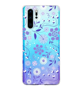 Huawei P30 Pro Uyumlu Kapak Flowers Tasarımlı Şeffaf Silikon Kılıf