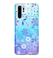 Huawei P30 Pro Uyumlu Kapak Flowers Tasarımlı Şeffaf Silikon Kılıf