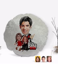 BK Gift Kişiye Özel Godfather Baba Kızlar Karikatürlü Yuvarlak Dekoratif Kırlent Yastık-1