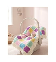 70x70 cm El Örgüsü Bebek Battaniyesi - Nako Minnoş Baby - Granny Square Tas