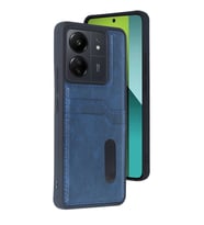 Xiaomi Redmi 13c Kılıf Sara Kartvizitli Deri Kılıf - Lacivert