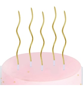 Metalik Burgulu Gold Mum 12 lı 16 cm