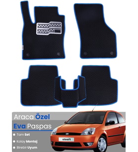 FORD FİESTA (2002-2008) Uyumlu EVA Paspas Tam Set–Araca Özel,Su Geçirmez,Kolay Montaj