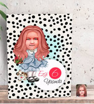 BK Gift Kişiye Özel Kız Çocuk Yaş Karikatürlü Dekoratif Mini Kanvas Tablo 15x20cm-16
