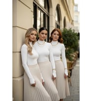 3’lü Parmak Geçmeli Kadın Body Seti (Beyaz)