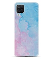 Kılıfland Samsung Galaxy A12 Kılıf Desenli Silikon Resimli Kapak Pink Blue Abstract Kılıf 1385