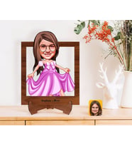 BK Gift Kişiye Özel Kız Çocuk Prenses Karikatürlü Ahşap Standlı 3D Biblo-1 (Beyaz)
