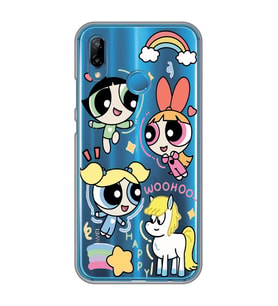 Huawei P20 Lite Uyumlu Powerpuff Girls Desenli Şeffaf Telefon Kılıfı