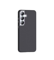 Galaxy S25 Kılıf M-safe Şarj Özellikli Karbon Fiber Görünümlü Gros Kapak Siyah