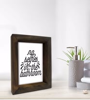 BK Gift Banyo Dekoratif Doğal Masif Ahşap Çerçeve 15x20cm-30 (Beyaz)