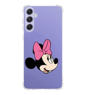 Samsung Galaxy A54 Uyumlu Köşe Korumalı Antişok Kapak Minnie Mouse Tasarımlı Şeffaf Silikon Kılıf