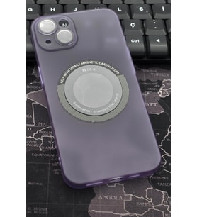 iPhone 13 Uyumlu Mor Renkli Yarı Şeffaf İnce Sert Kapak Kılıf Kamera Lens Korumalı
