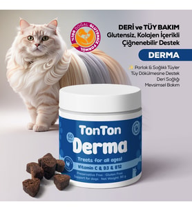 Tüy Dökülmesi Azaltıcı Tablet Kedi Köpek için 60’lı – Glutensiz, Kolajen İçerikli Çiğnenebilir Destek