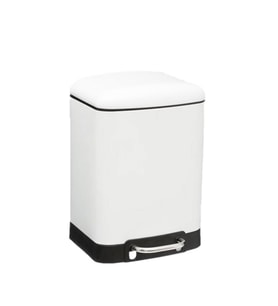 Omnipazar Genesit GSC501W Paslanmaz Kare Pedallı Çöp Kovası 6 litre Beyaz