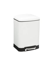 Omnipazar Genesit GSC501W Paslanmaz Kare Pedallı Çöp Kovası 6 litre Beyaz