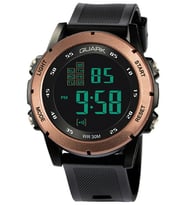 Quark Qu-8106Gh-3 Dijital Kronometreli Takvimli Alarmlı Işıklı Erkek Kol Saati (Siyah)