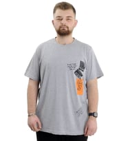 Mode XL Büyük Beden Erkek Baskılı T-Shirt Bisiklet Yaka ROCK TIMES U24037 Grimelanj