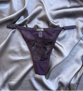 Kişiye Özel Star Dantel Model Mor Tanga Külot