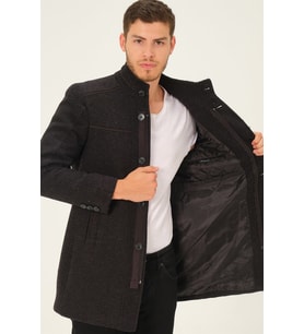 PLT8369 DEWBERRY PALTO-DESENLİ SİYAH