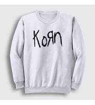 Presmono Unisex Beyaz Logo Korn Sweatshirt 92478tt (Beyaz)